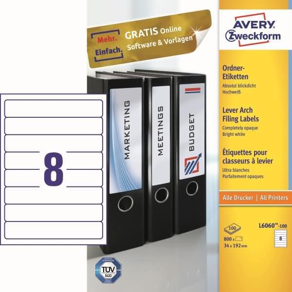 Actual product image Avery Folder labels