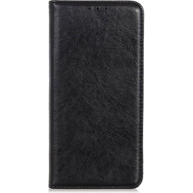 MU Classic Crazy Horse V Leder Bookcover Series (LG Velvet), Smartphone Hülle, Schwarz