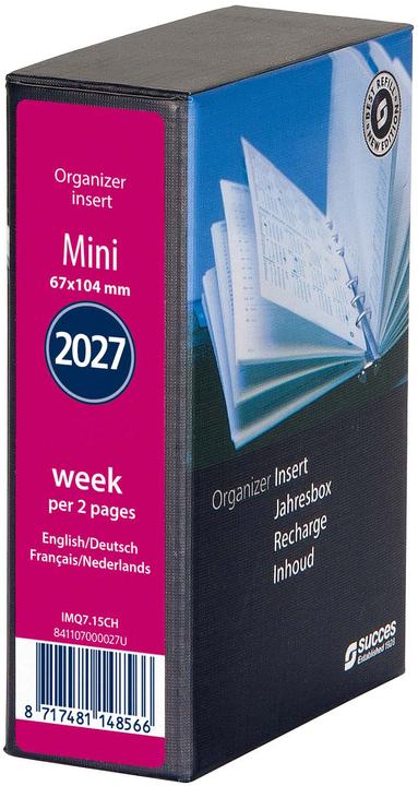 Succes Mini Jahresinhalt komplett Januar - Dezember (6.7 x 10.4 cm, 1 week / 2 pages)