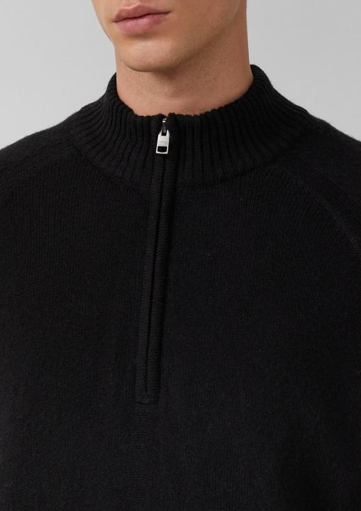 Produktbild s.Oliver Strickpullover Strickpullover aus reiner Wolle mit Troyer-Kragen (L)