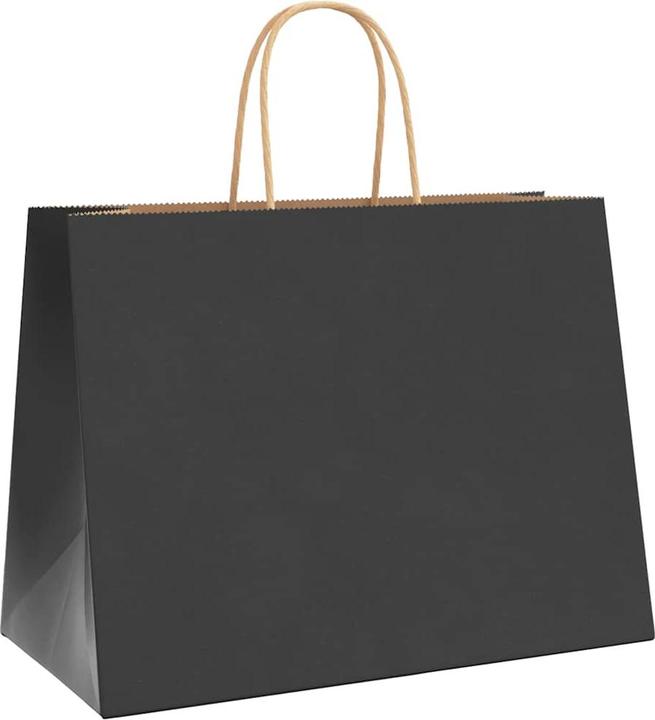 Produktbild VidaXL Kraftpapiertüten 50 Stk. mit Henkel Schwarz 32x17x25 cm Papiertüte (Geschenktüte, 50 x)