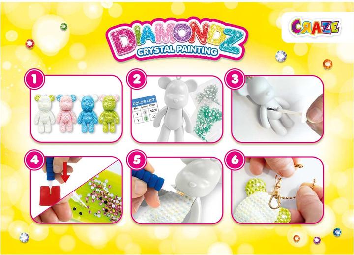 Actual product image Craze DIAMONDZ teddy bear key ring