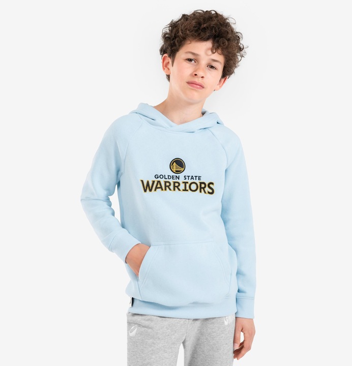 Immagine prodotto Tarmak Felpa con cappuccio da bambino Golden State Warriors - Felpa con cappuccio 900 NBA blu chiaro (10, 11, 12)