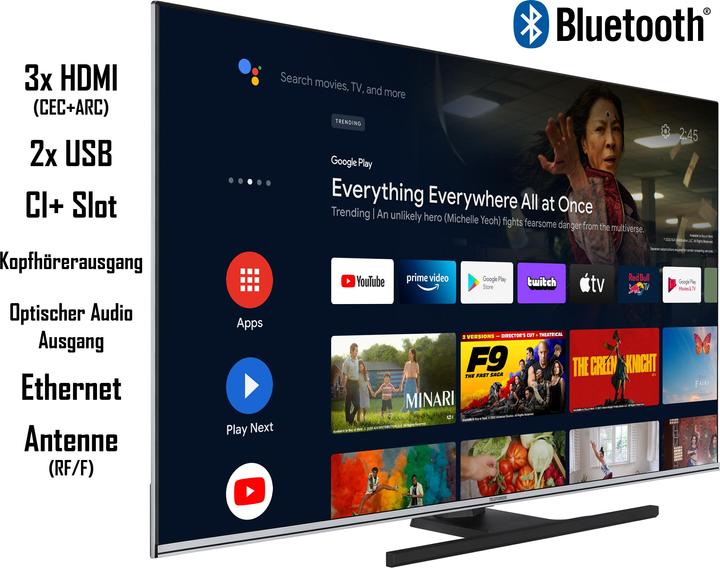 Produktbild Telefunken QU50AN900M (126 cm (50 Zoll), schwarz, UltraHD/4K, Triple Tuner, SmartTV, Android Betriebssystem) (50", QLED, 4K, 2023)