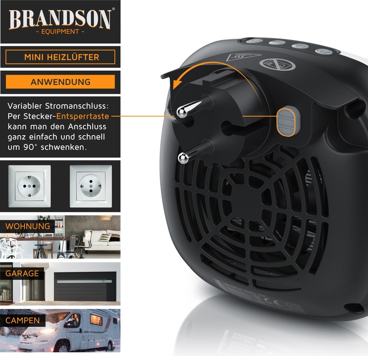 Produktbild Brandson Steckdosen Mini Heizlüfter (700 W)