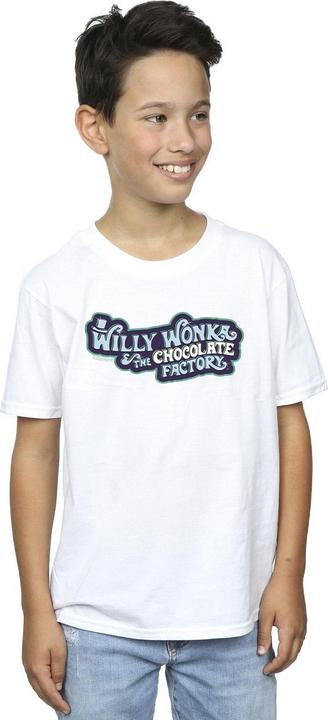 Actual product image Willy Wonka & the Chocolate Factory Boys Chocolate Factory Logo T-Shirt (152, 158)