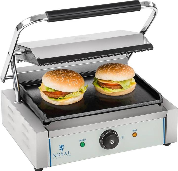 Image du produit Royal Catering Machine à panini - Plaque supérieure rainurée - 2 200 W