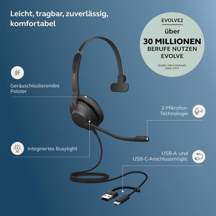 Produktbild Jabra Evolve2 30 SE (Kabelgebunden, USB-C, Microsoft Teams)
