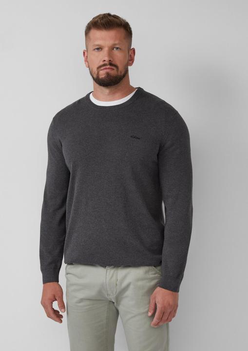 Produktbild s.Oliver Strickpullover Baumwollpullover mit Logo-Stickerei (XXL)