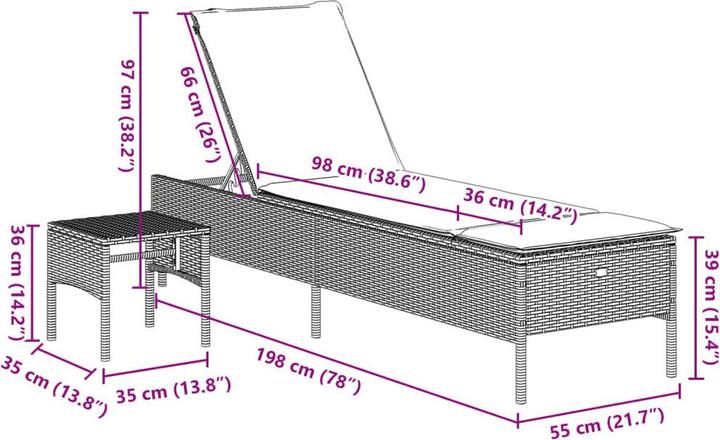 Immagine prodotto vidaXL Sonnenliege (35 cm)
