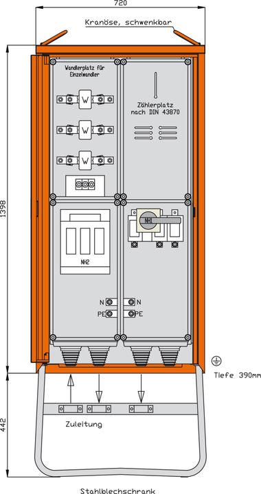 Walther Werke WAL WA0031H Armadio di connessione 173 kVA/1 circuito in uscita