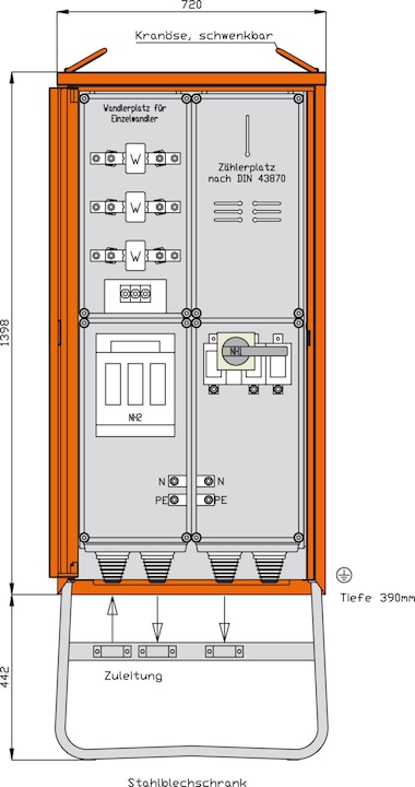Walther Werke WAL WA0031H Anschlussschrank 173 kVA/1 Abgang