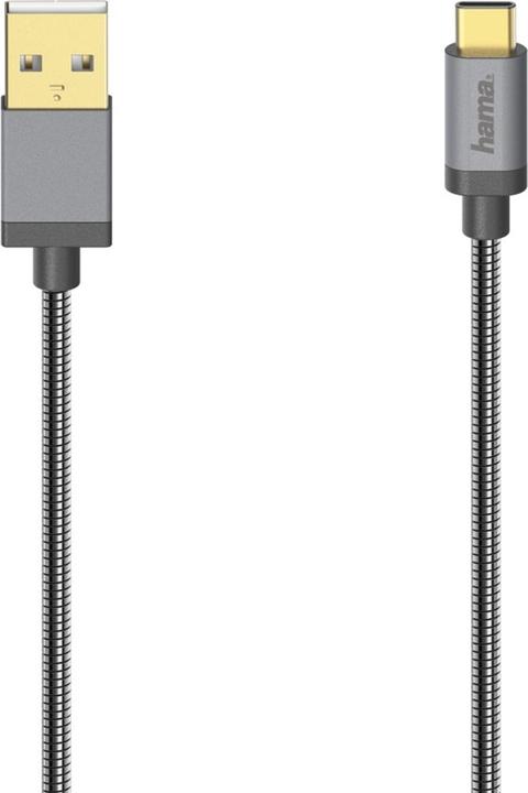 Hama USB-C-Kabel, USB 2.0, 480 Mbit/s, Metall, 0,75 m (0.75 m, USB 2.0)