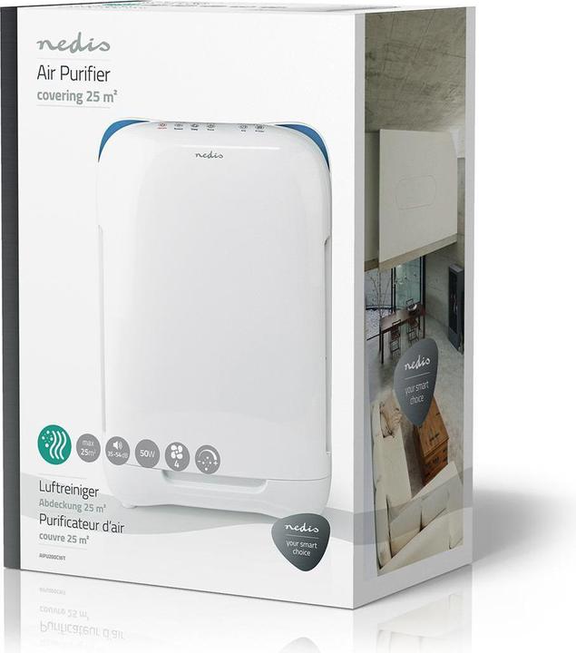 Produktbild Nedis Luftreiniger | geeignet für Platz bis zu: 25 m² | Fördermenge für saubere Luft (CADR): 200 m³/ (25 m²)