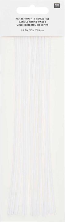 Image du produit Rico Design Mèche de bougie cirée 20 cm, 20 pièces, coton