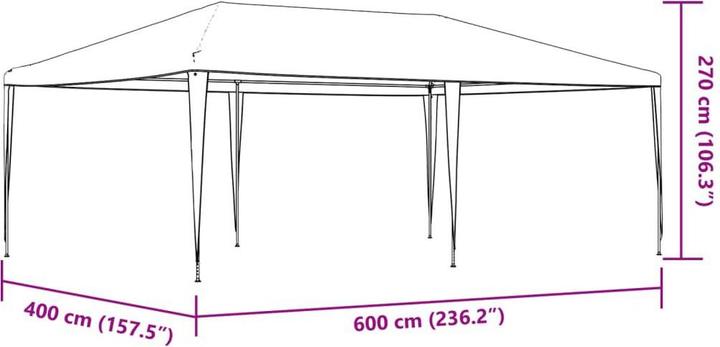 Produktbild vidaXL Partyzelt (600 cm, 400 cm)