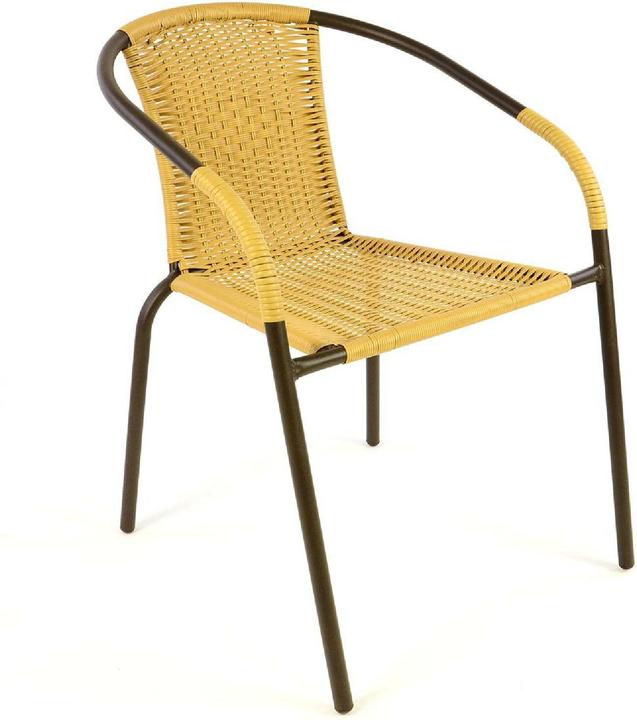 Actual product image VCM Bistrostuhl beige hellbraun Stapelstuhl Balkonstuhl Rattanstuhl Poly-Rattan