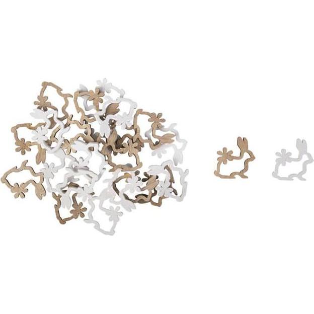MICA Living, Osterdeko, Streudeko - Hasensilhouetten - ca. 3 cm - 24 Stück (24 x)