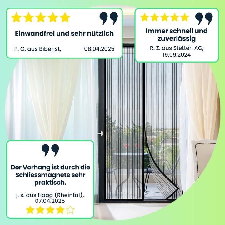 Produktbild Walter 2er-Set Insektenschutz TÃ¼rvorhang mit Magnetverschluss, je 2x 210 x 50 cm (100 x 210 cm)