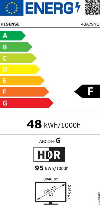Energie-Label Hisense TV 43A79NQ A7 Led Tv 43" Serie (43", QLED, 4K)