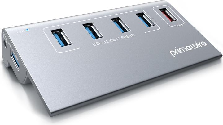 Produktbild Primewire 5 Port USB 3.2 Gen.1 Hub Aktiv mit Netzteil & USB Kabel, USB 3.0 Datenhub 5 Gbit/s, USB smart charge (5 Ports)