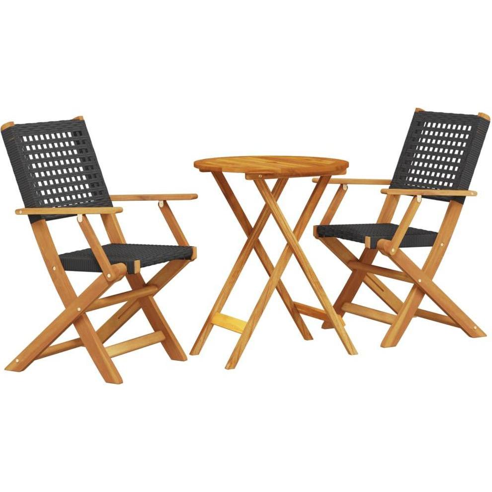 VidaXL, Gartentisch + Balkontisch, 3-tlg. Bistro-Set und (54 cm)