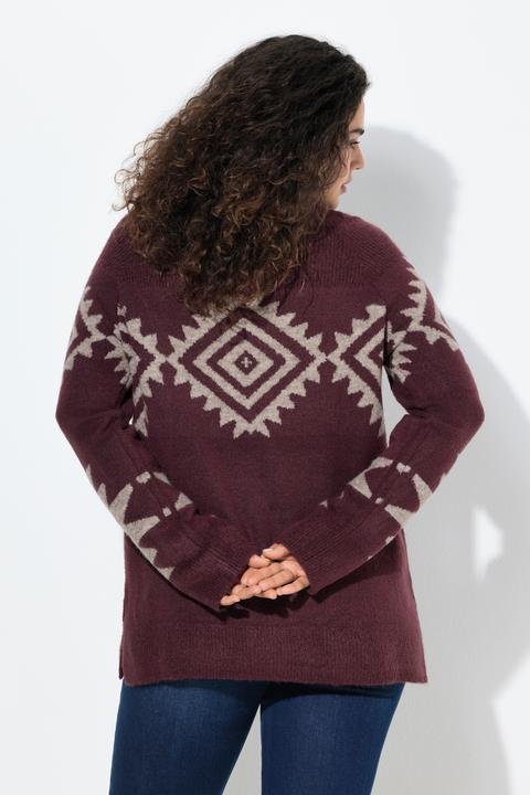 Produktbild Ulla Popken Pullover, Strickmuster, Rollkragen, Raglan-Langarm (46, 48)