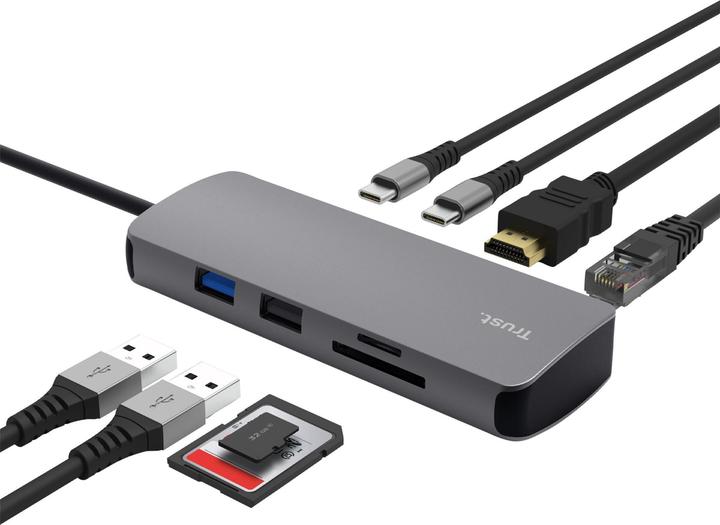 Immagine prodotto Trust DALYX 8-in-1 Multiport Adapter (USB-C, 8 porte)
