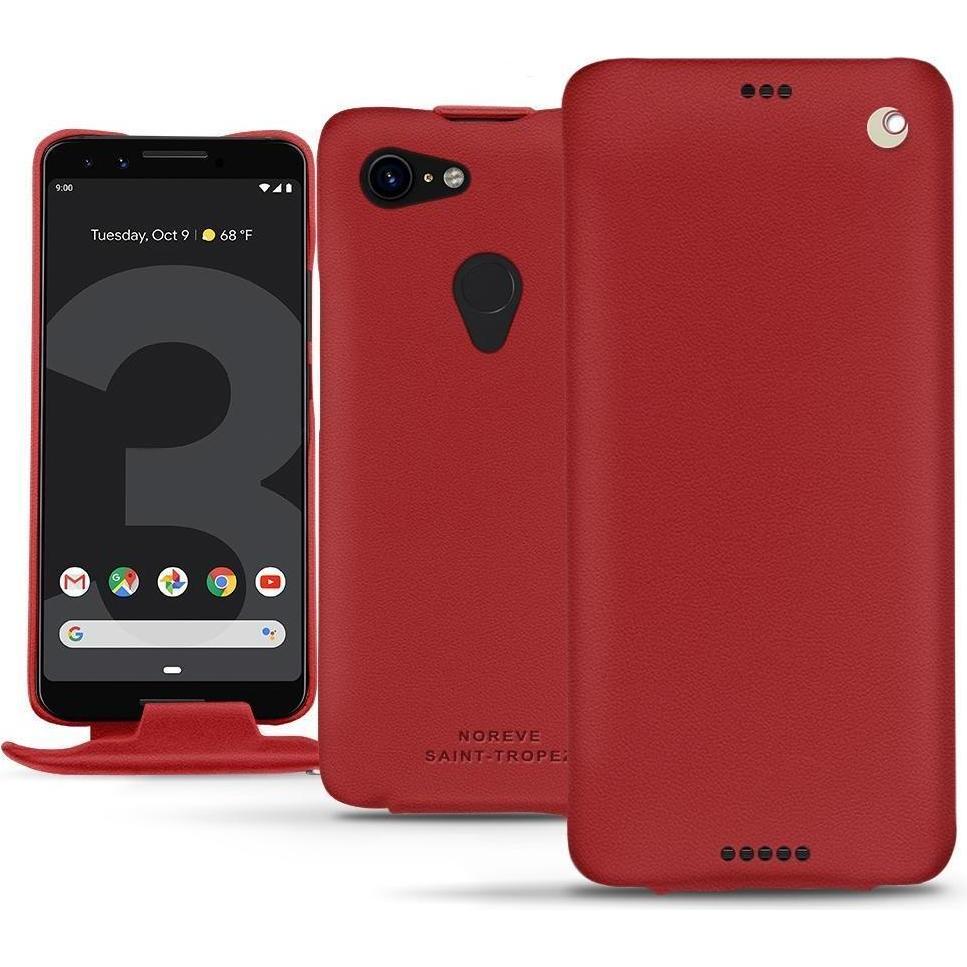 Noreve Lederschutzhülle vertikal (Google Pixel 3 XL), Smartphone Hülle, Rot