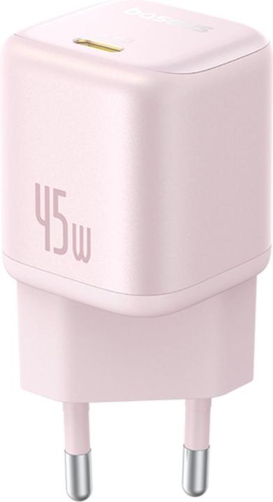 Productafbeelding Baseus - Wall Charger PicoGo (P10176800413-00) - GaN, Fast Charging, 45W, USB-C - Baby Pink (45 W)