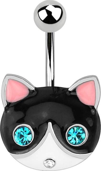Immagine prodotto Star Piercing Banana argento con gatto a palla (Ottone, Acciaio chirurgico 316L)