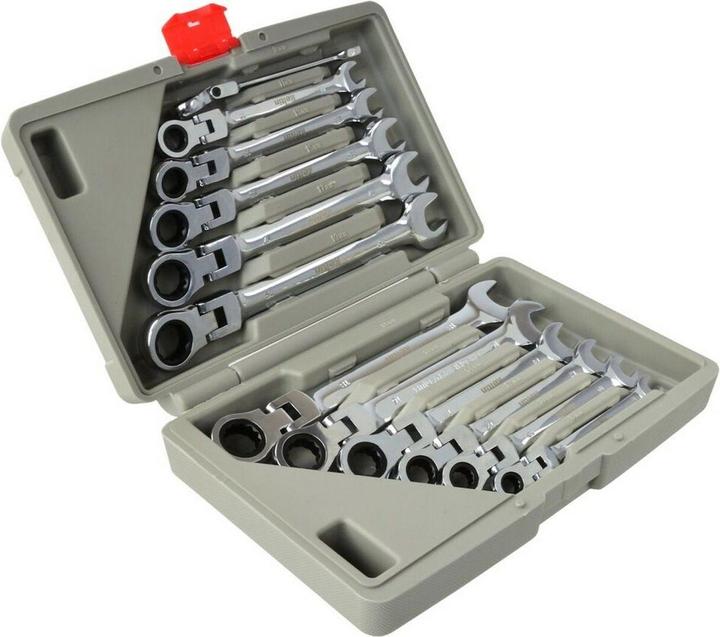 Actual product image Keltin Ratchet spanner with joint 8-19mm 12 pieces (12 mm, 8 mm, 19 mm, 14 mm, 18 mm, 13 mm, 15 mm, 16 mm, 9 mm, 10 mm, 17 mm, 11 mm)