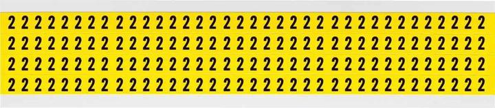 Actual product image Brady 3400-2, B-499, black on yellow, 6 x 9mm, number 2, character height 6.3mm(25 K. á 144 E.) (0.60 cm)