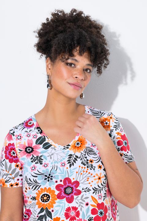 Produktbild Miamoda T-Shirt, Blumenmuster, Zipfelsaum (52)