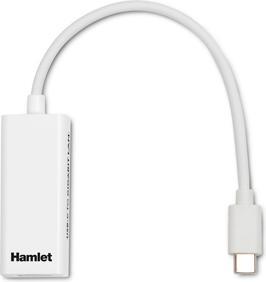 Actual product image Hamlet HNU3GIGATC network card and Ethernet adapter 1000 Mbit/s (USB-C, RJ45 Gigabit Ethernet (1x))