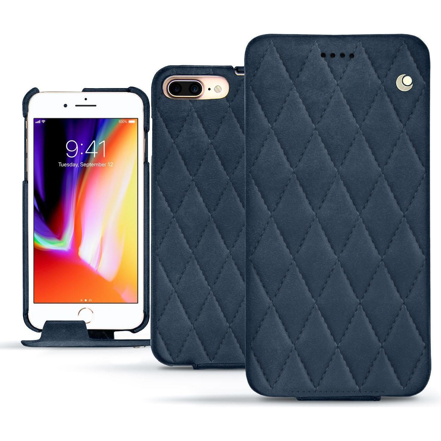 Thumbnail - Noreve Lederschutzhülle vertikal (Apple iPhone 8 Plus), Smartphone Hülle, Blau