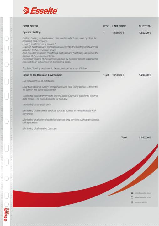 Actual product image Esselte Plastic Pocket Standard (A4, 10x)