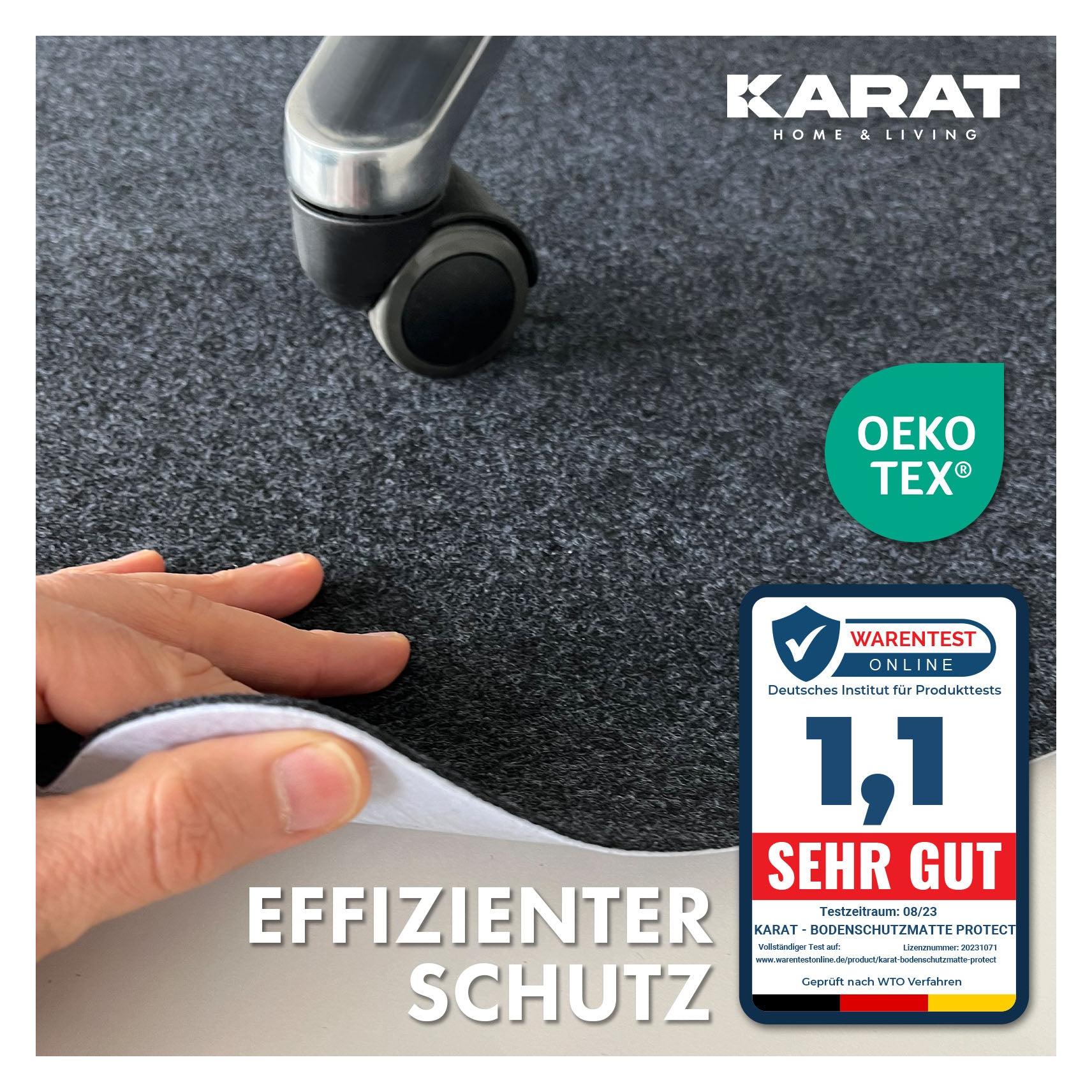 KARAT Neo Tappetino Protettivo Per Pavimenti Duri – PVC Trasparente 90x100 Cm – Antiscivolo Per Sedie Da Ufficio, Inodore