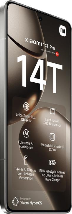Actual product image Xiaomi 14T Pro (512 GB, Titan Gray, 6.67", Dual SIM, 5G)
