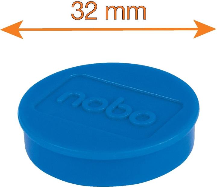 Actual product image Nobo Magnet round 32mm 1915299 blue 10 pieces (10 x)