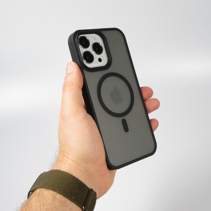 Image du produit PhoneLook Coque Jelly cover glass semi-transparente MagSafe Black (Apple iPhone 13 Pro Max)