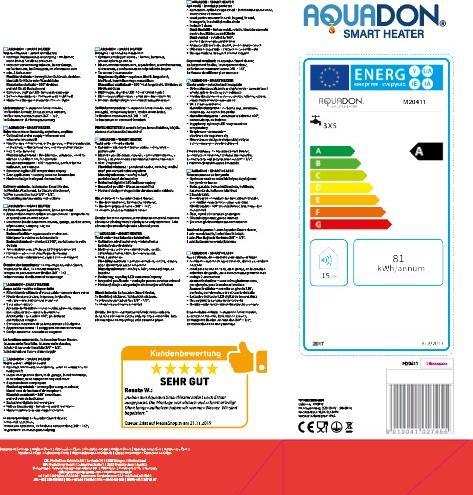Actual product image Aquadon Smart Heater Flex-Head