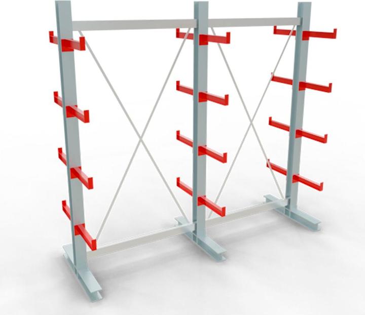 Produktbild Schulte Lagertechnik K 3000 Kragarm-Komplettregal 3 Ständer - 2-seitig