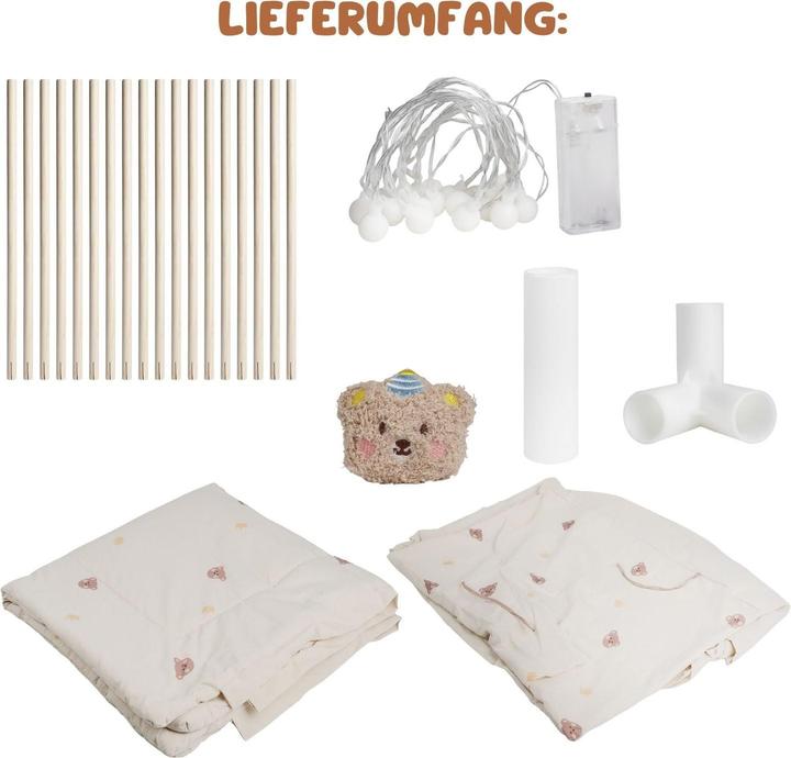 Produktbild Hermex Spielzelt Kinderzelt Kuschelzelt Tipi für Kinder Indoor-Zelt Spielhaus