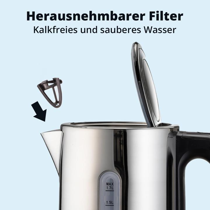 Produktbild KHG Wasserkocher aus Edelstahl, 1,7 L (1.70 l)