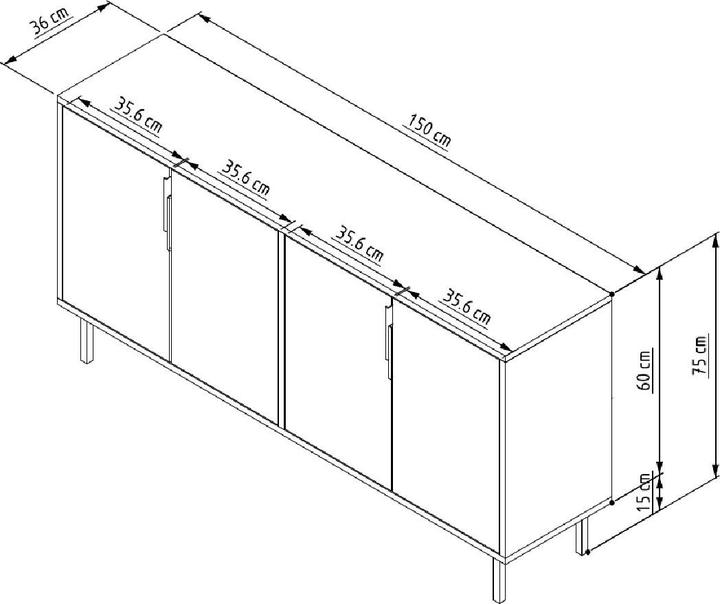 Image du produit Hanah Home Clara (150 x 36 x 75 cm)