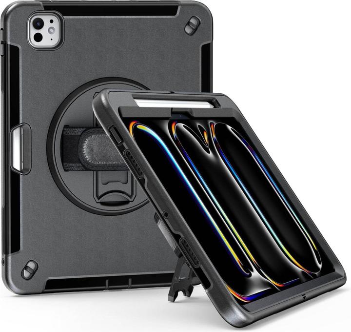 Actual product image JT Berlin Rugged Kickstand & Handstrap Case| Apple iPad Pro 11 2024| black| bulk| (30017) (Apple iPad Pro 11 2024, Apple iPad Pro 11 2025)