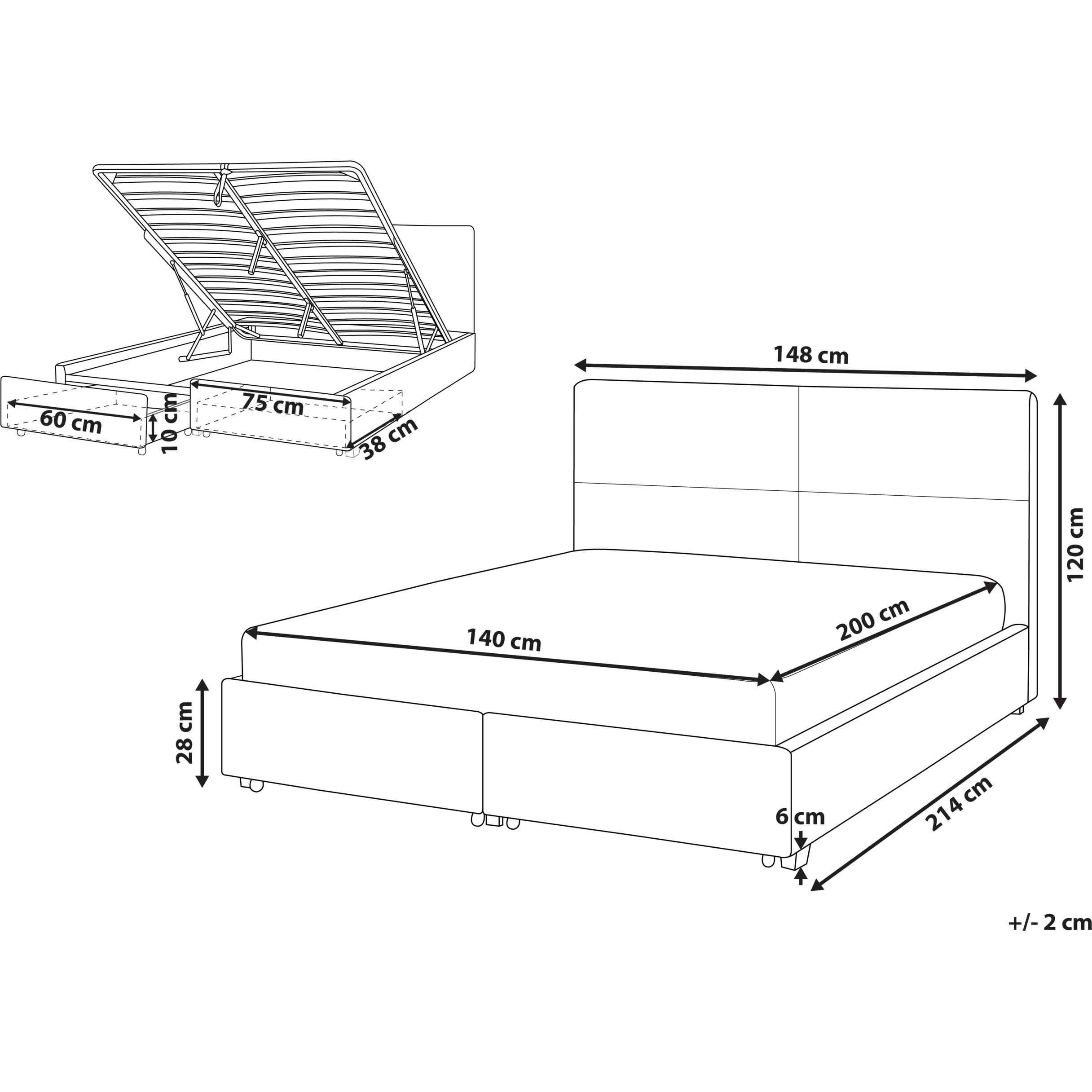 Thumbnail - Beliani, Bett, Vernoyes (140 x 200 cm)