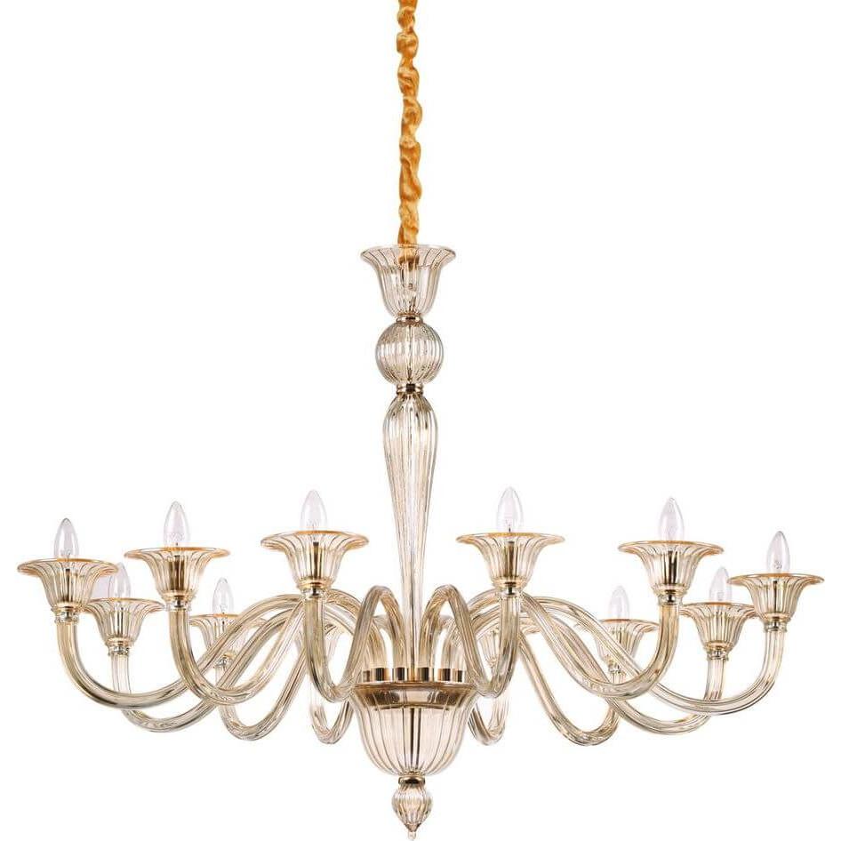 Ideal lux, Pendelleuchte, BRIGITTA Pendelleuchte E14 12-fach ⌀1200mm dimmbar Amber 199405 (E14)
