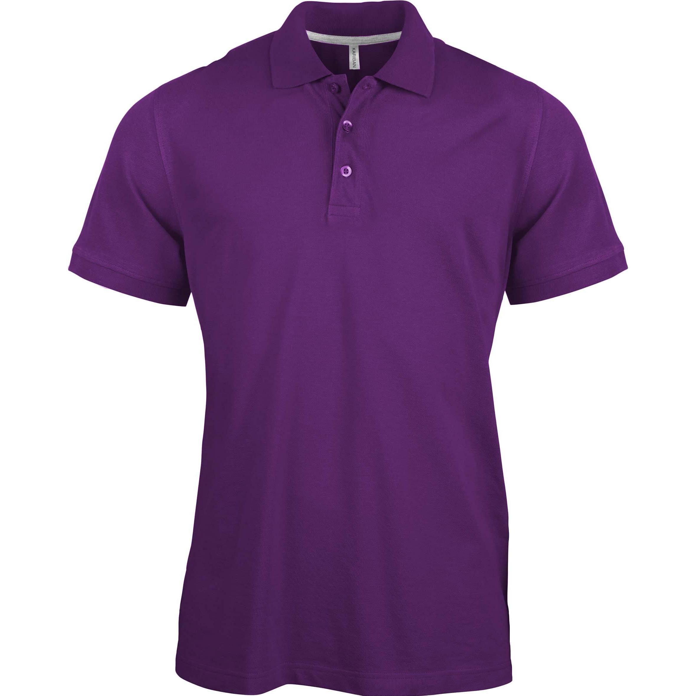 Kariban, Herren, Shirt, Kurzarm-Poloshirt, Violett, (L)